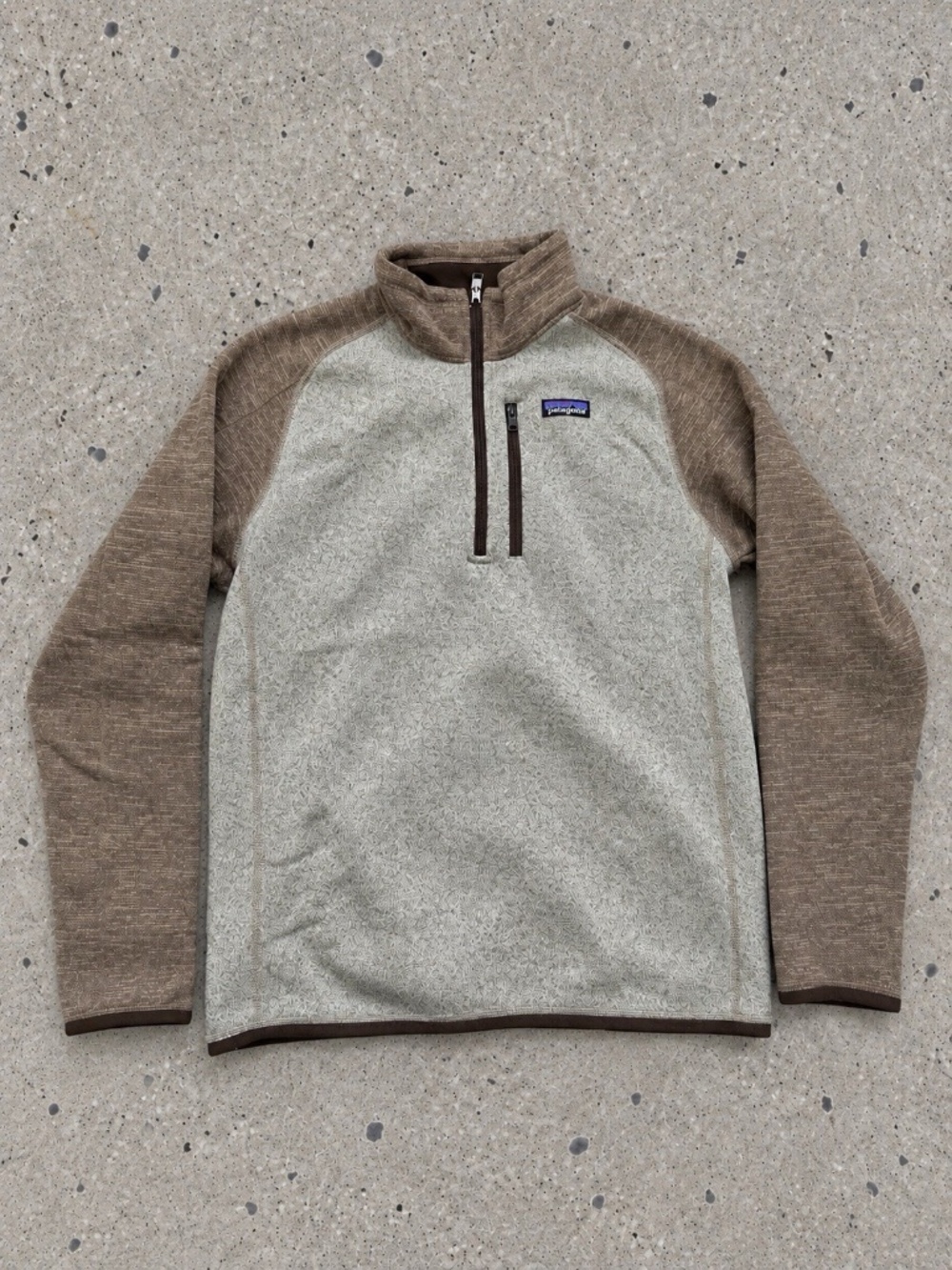 Patagonia Men's Better Sweater Brown / Beige Half-Zip Sweater Sz Medium